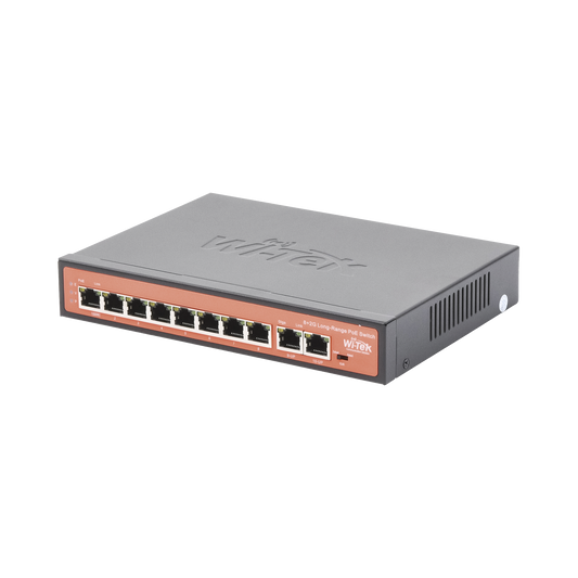 Best Long-Range PoE (802.3af/at/bt) Switch with 8 x 10/100Mbps PoE Ports and 2 Gigabit Ethernet Up-link Ports, up to 120W