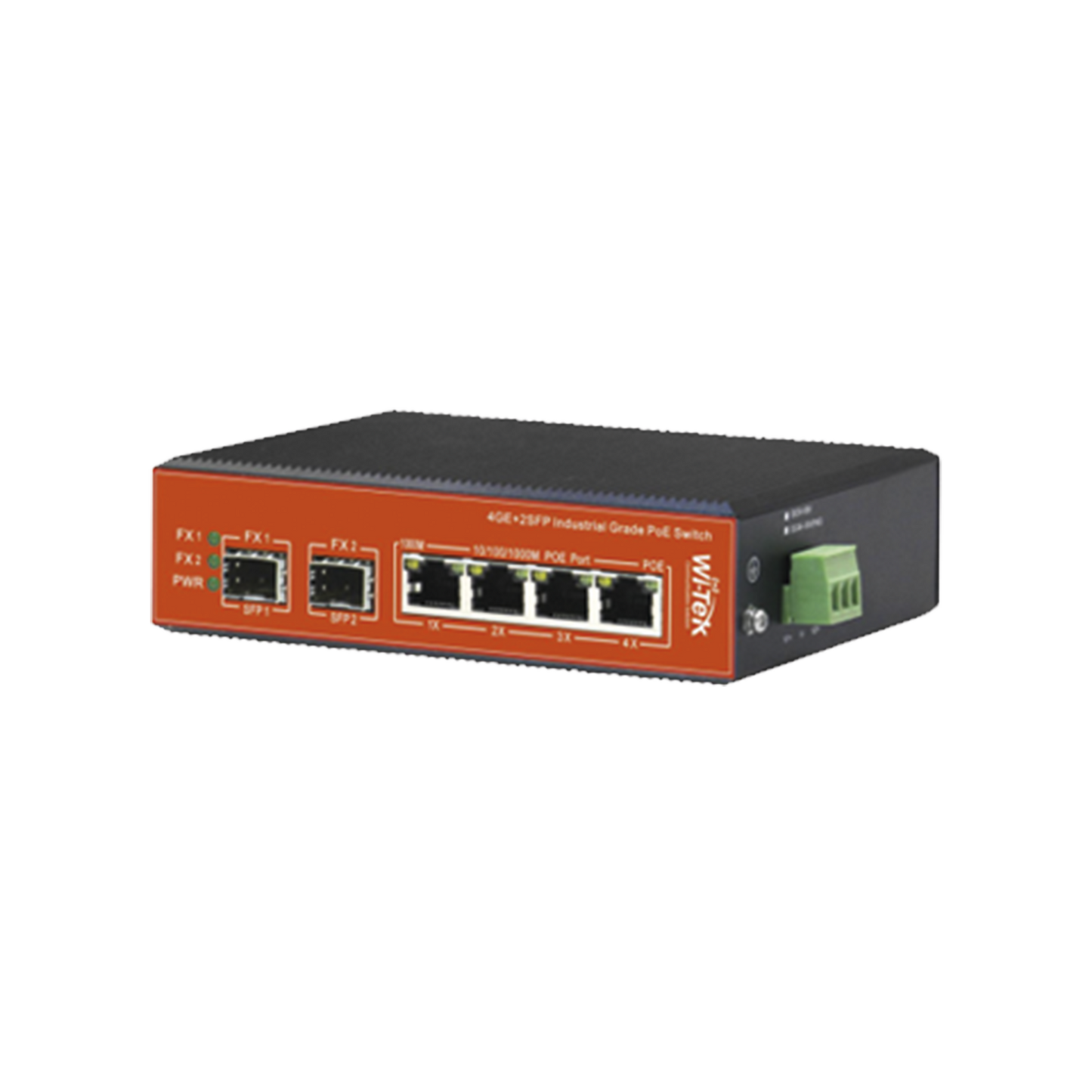 Reliable Non-manageable with 4 Gigabit ports + 2 SFP / Budget 180W, Industrial PoE++ and passive 24V Switch