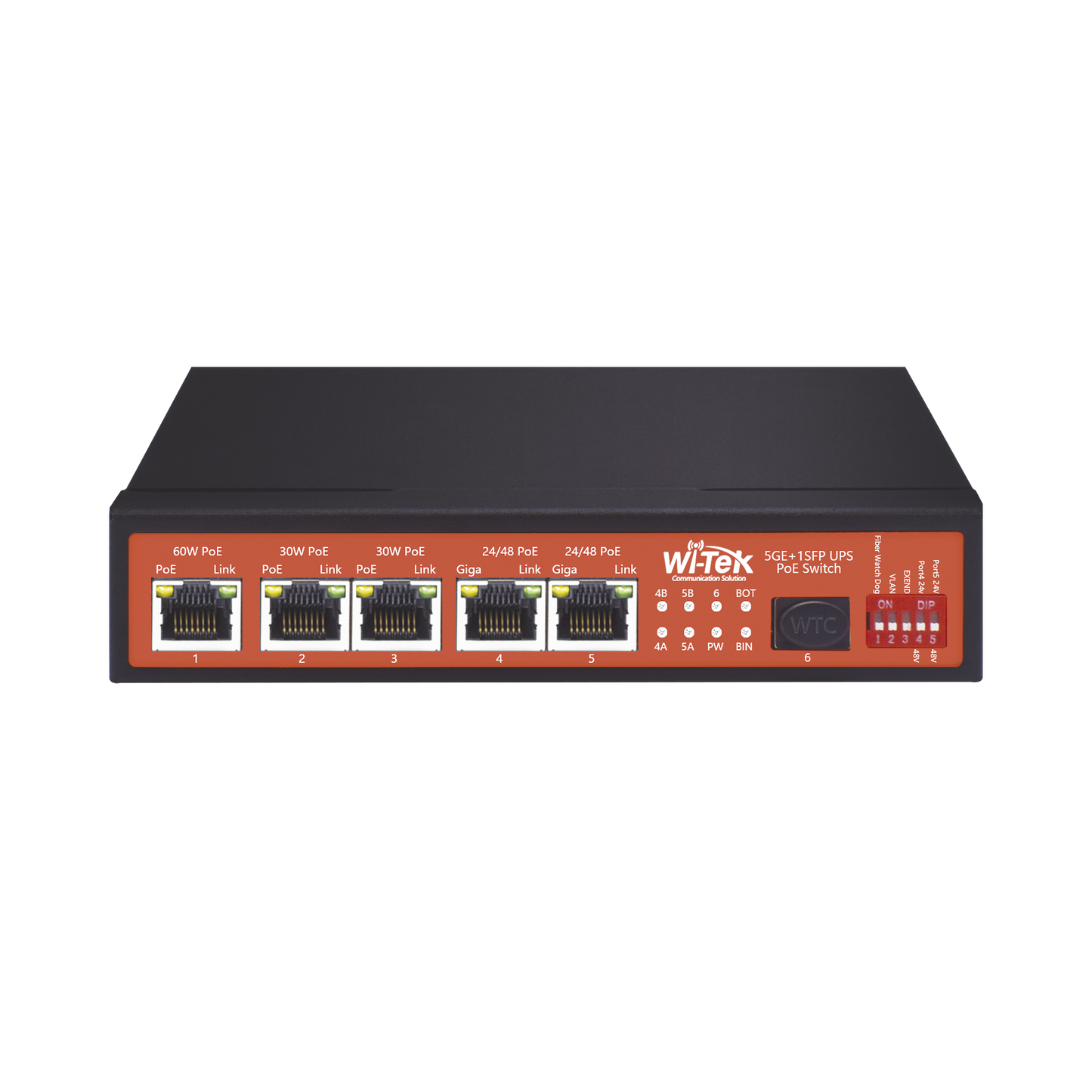 Top Quality 5 x 10/100/1000Mbps + 1 x SFP, UPS No-Break PoE Switch