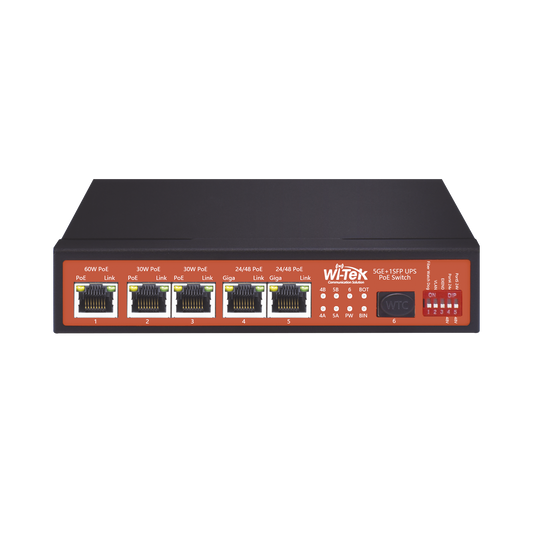 Top Quality 5 x 10/100/1000Mbps + 1 x SFP, UPS No-Break PoE Switch