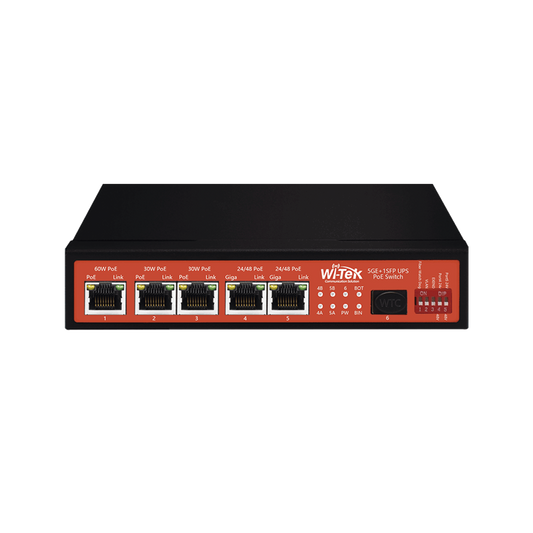 Best 5 x 10/100/1000Mbps + 1 x SFP, UPS No-Break PoE Switch