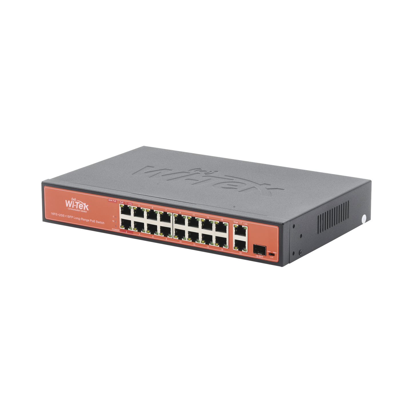 Affordable Long-Range PoE Switch With 16 FE Ports + 1 GE Port and 1 Combo SFP Port, PoE Power Budget Can Be Up to 200W