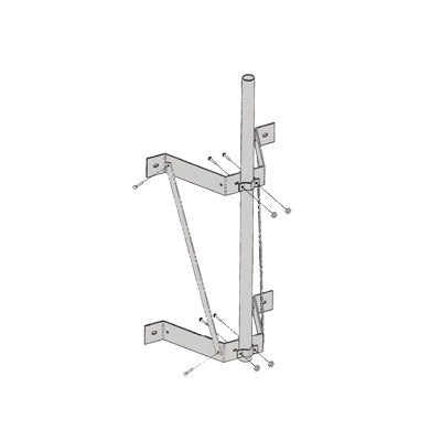 Top Quality Double Wall Mount with Mast 2-3/8" x 0.154" x 6' (1.8 m).