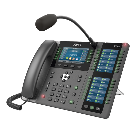 Reliable Gigabit Ports, Built-in Bluetooth for Headbands, 106 DSS Buttons, Exterior Microphone, Supports Video Reception, X210 High-end Enterprise IP Phone up to 20 SIP Lines, PoE