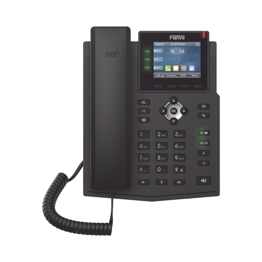 Advanced IPv6, Opus, Carrier Enterprise IP Phone with 6 SIP Lines, 3-Way Conference with PoE., HD Voice