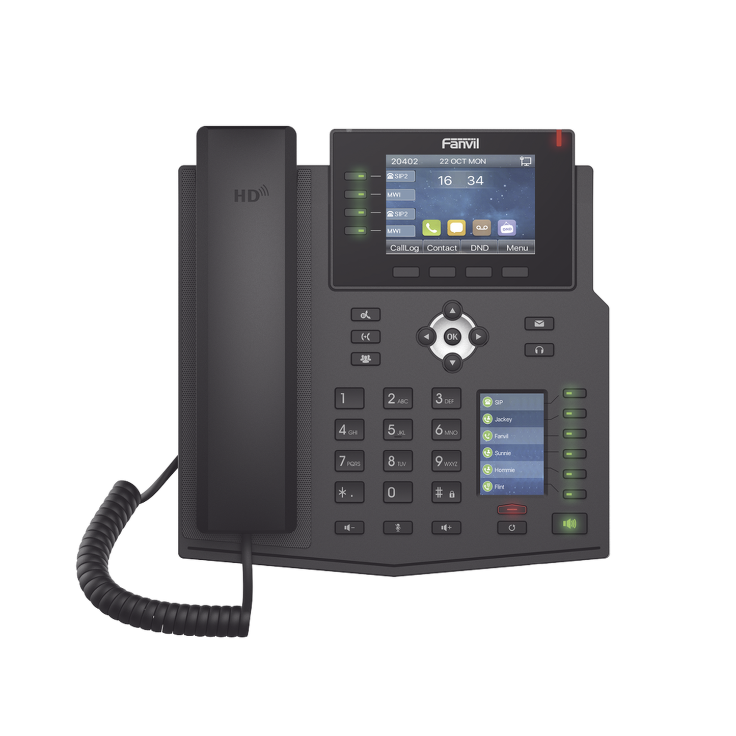 Reliable Opus, 6 DSS keys, 3-Way Conference with PoE, HD Voice, IPv6, Carrier Enterprise IP Phone with 16 SIP Lines