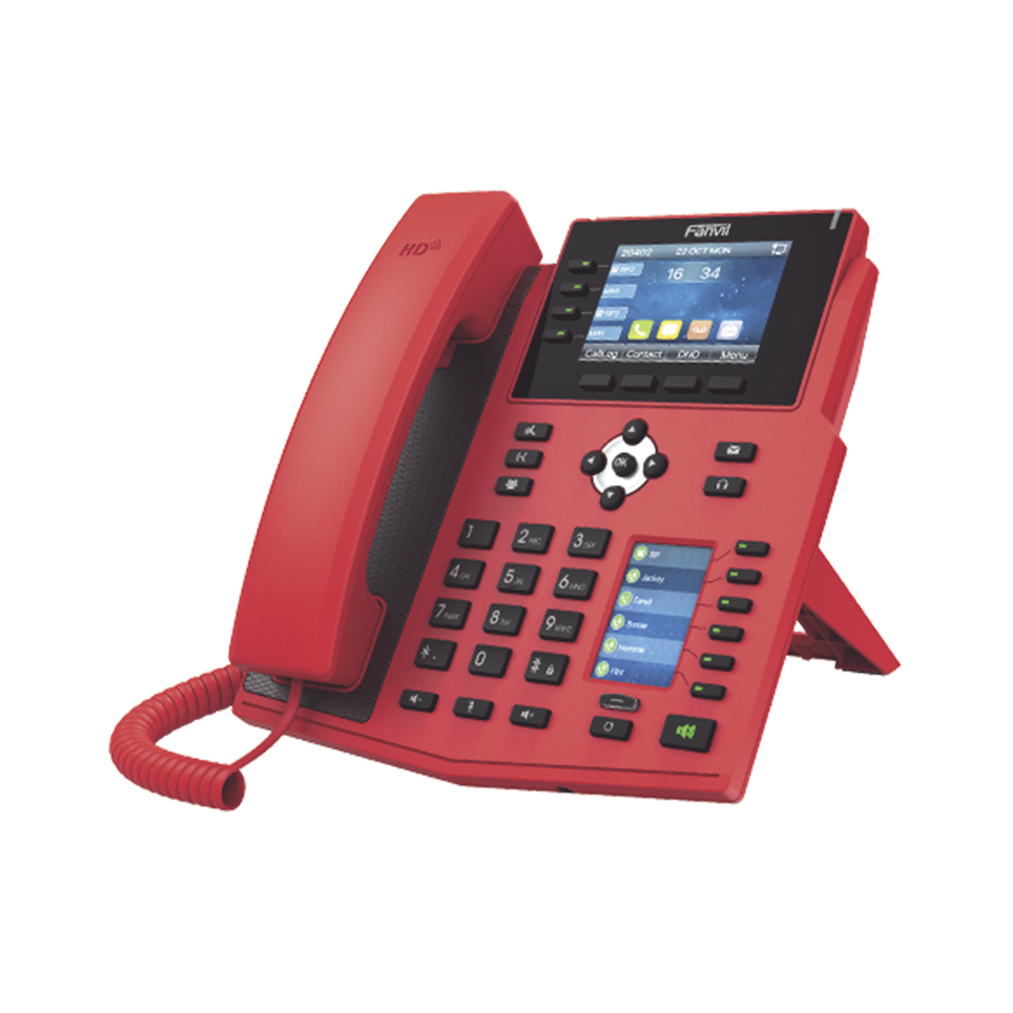 Top Quality 3-Way Conference with PoE, Opus, Red Color Carrier Enterprise IP Phone with 16 SIP Lines, 6 DSS keys, HD Voice, IPv6