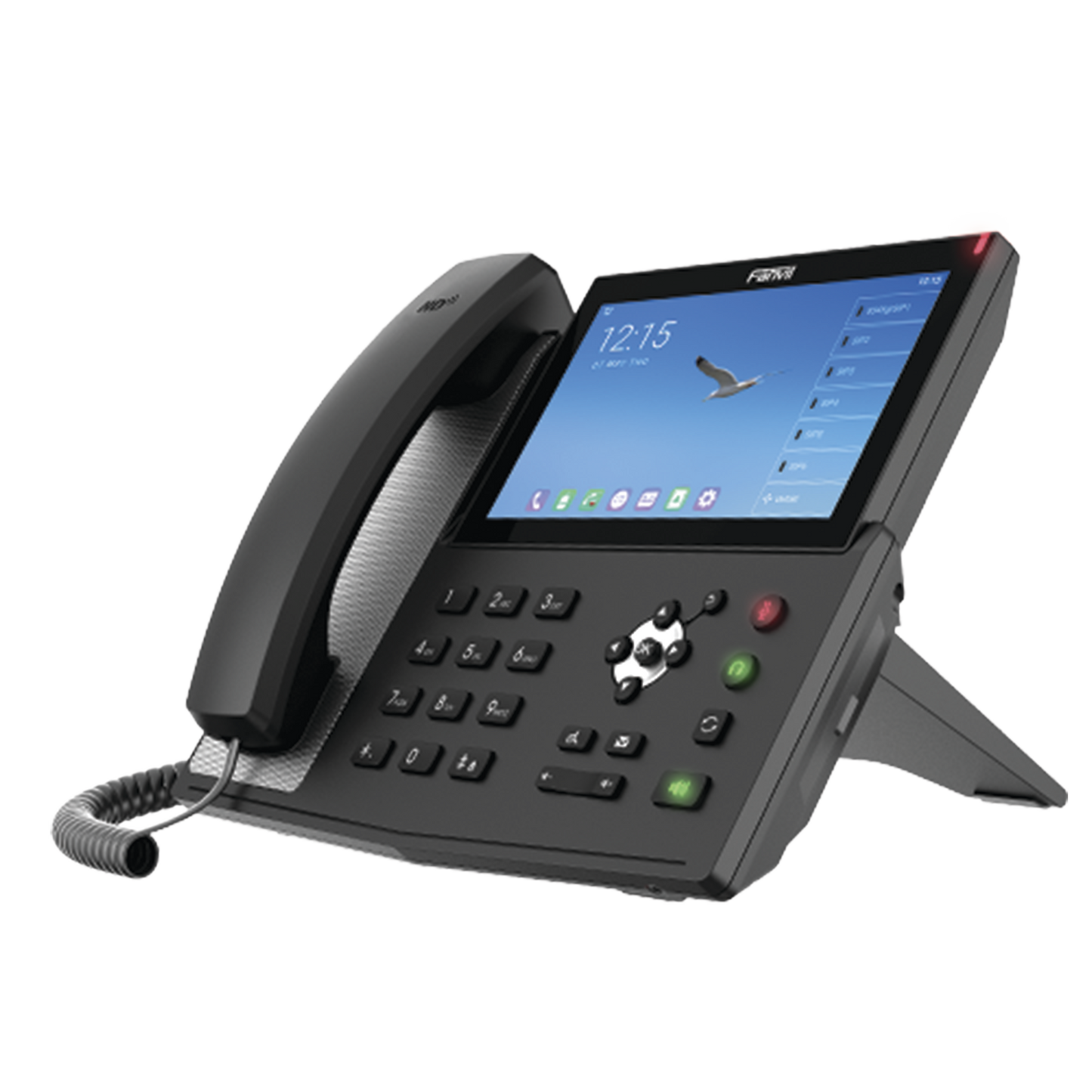 Affordable 7" Touch Screen, Android Enterprise IP Phone for 20 SIP lines, Wi-Fi, PoE and up to 127 DSS buttons and 2 Gigabit ports, Bluetooth