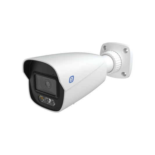 Top Quality Bullet IP 8MP / POE / 24/7 Color Image / 98ft (30m) Smart Dual White Light / WDR (120dB) / Micro SD / IP66 / 2.8 mm Lens / Cloud Video Recording / Metal / Red and blue strobe / Integrated Siren / Two way audio