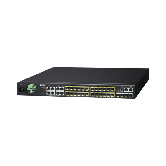 High Performance 8 Shared Gigabit Ethernet Ports, 4 10Gbps SFP Ports, 24 100 / 1000X SFP Ports, Core Layer 3 Switch