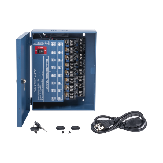 Reliable Professional HEAVY DUTY Power Supply @ 20 Amps / 16 Channels / Up to 1.25 Amps per Output / Independent Adjustment from 11 to 15 Vdc per Output / Overload Protection / Noise Filter per Channel / Recommended for 4K Cameras.