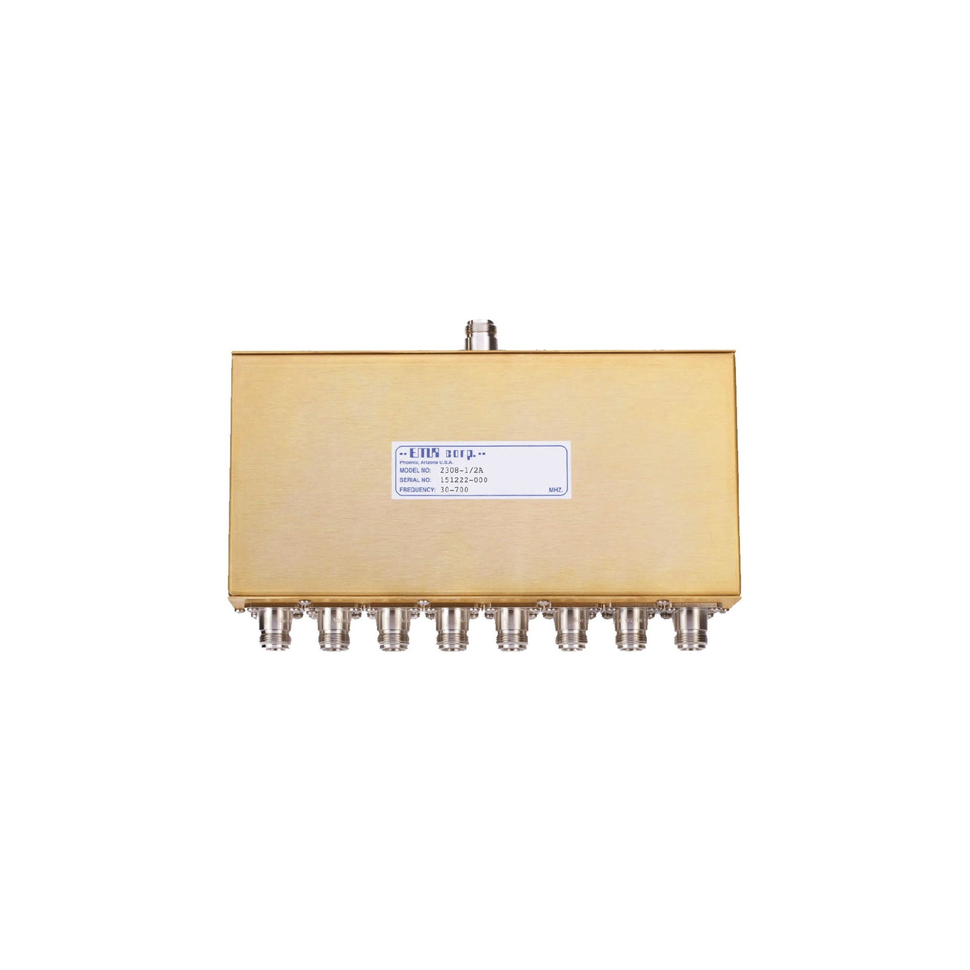 Advanced 0.5 Watt, N Female Connectors., EMR 8 - Way Power Divider, 30 - 700 MHz - USATELRadio CommunicationEMR CORPORATION