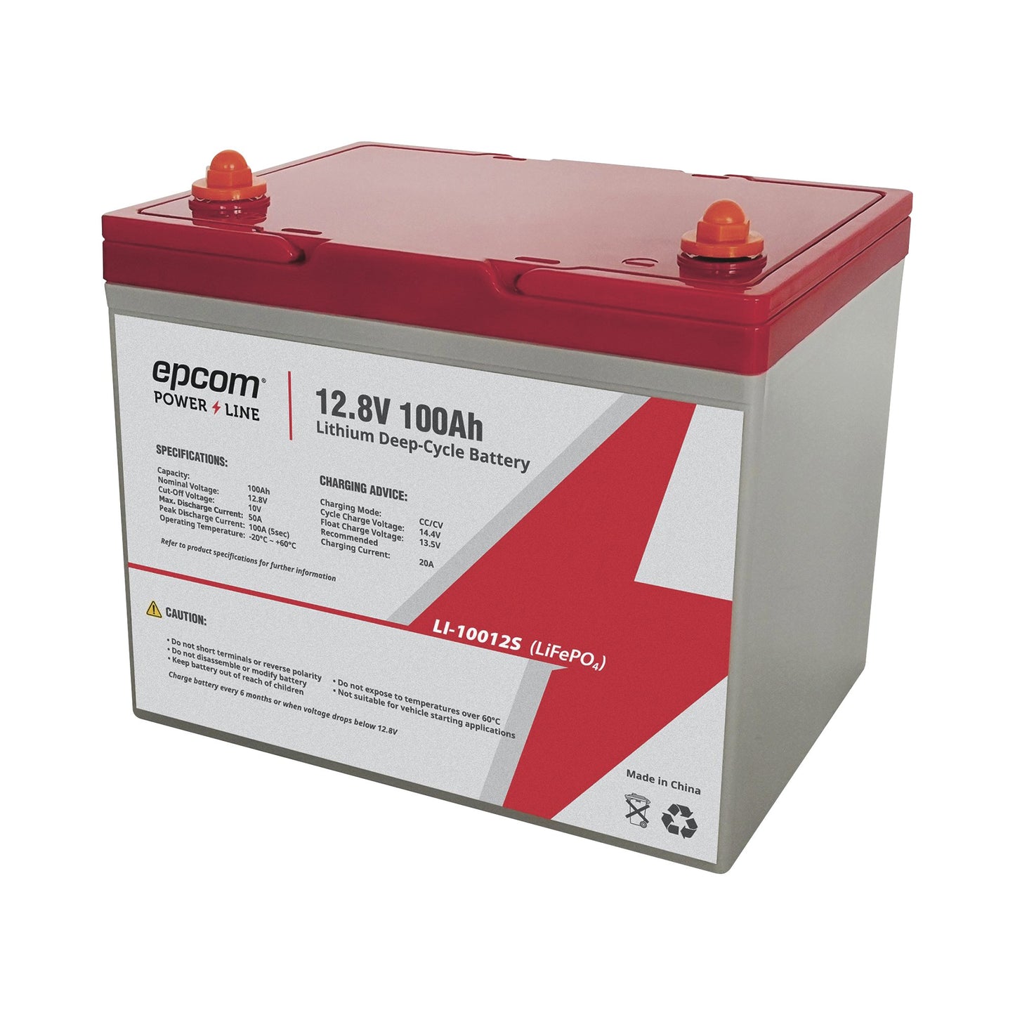 Advanced 12 Vdc 100 Ah Deep Cycle Lithium battery (LiFePO4) - USATELEnergy / ToolsEPCOM POWERLINE