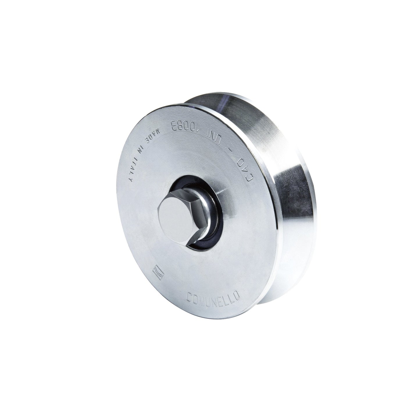 Advanced (305V - 100) - 4" V - Groove Wheel / For sliding doors / Up to 940 lb (425 Kg) / 2 Bearings / 1 - 1/8" Wide / Galvanized - USATELAccess ControlCOMUNELLO