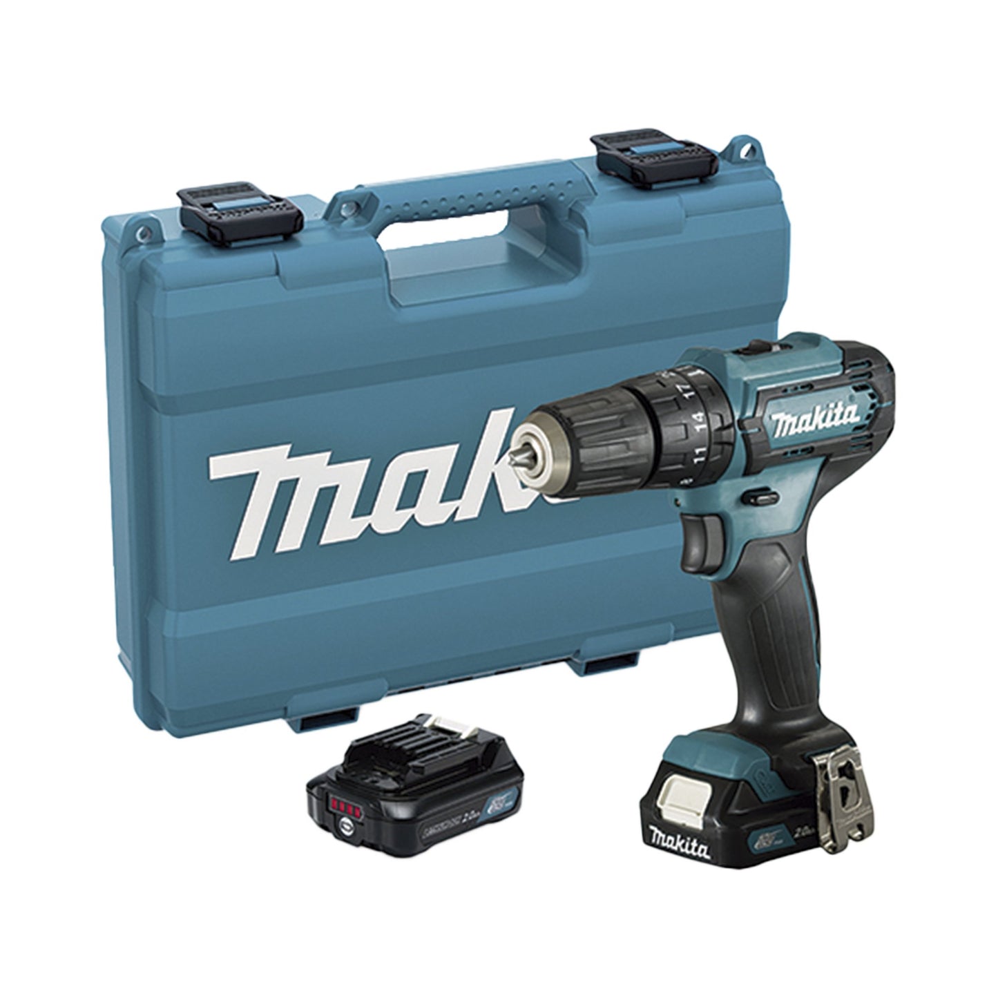 Advanced (Includes 2 Batteries and Quick Charger) Plastic Case, 12 Vdc, Corsless Hammer Driver Drill of 1700 RPM - USATELVideo SurveillanceMAKITA